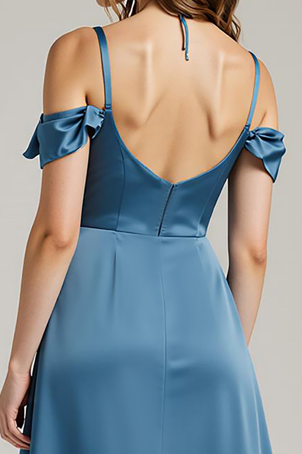 Twilight High-Low Cold Shoulder A-Line Ruffled Formal Dress - Image 4