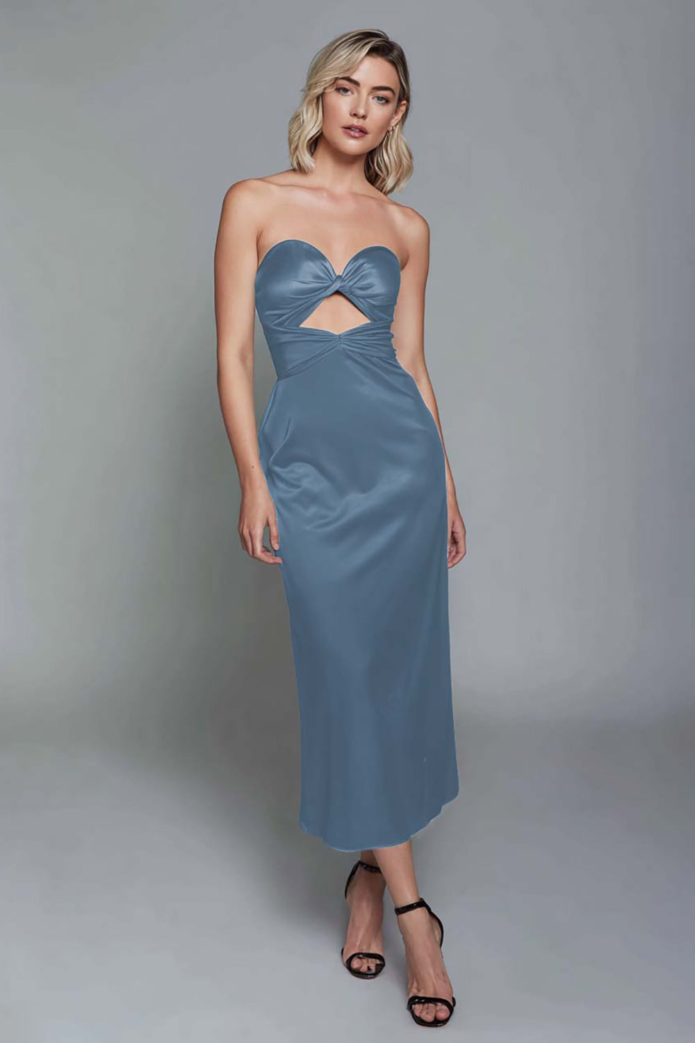 Sweetheart Dark Green Cut Out Sheath Midi Formal Dress - Image 7