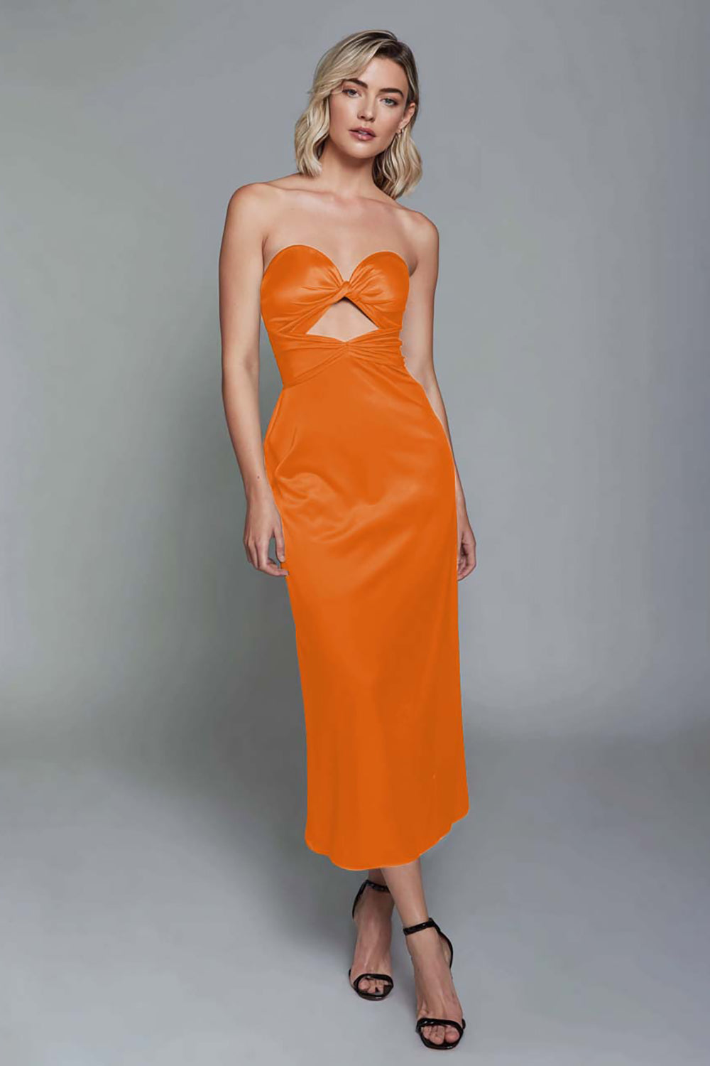 Sweetheart Dark Green Cut Out Sheath Midi Formal Dress - Image 10