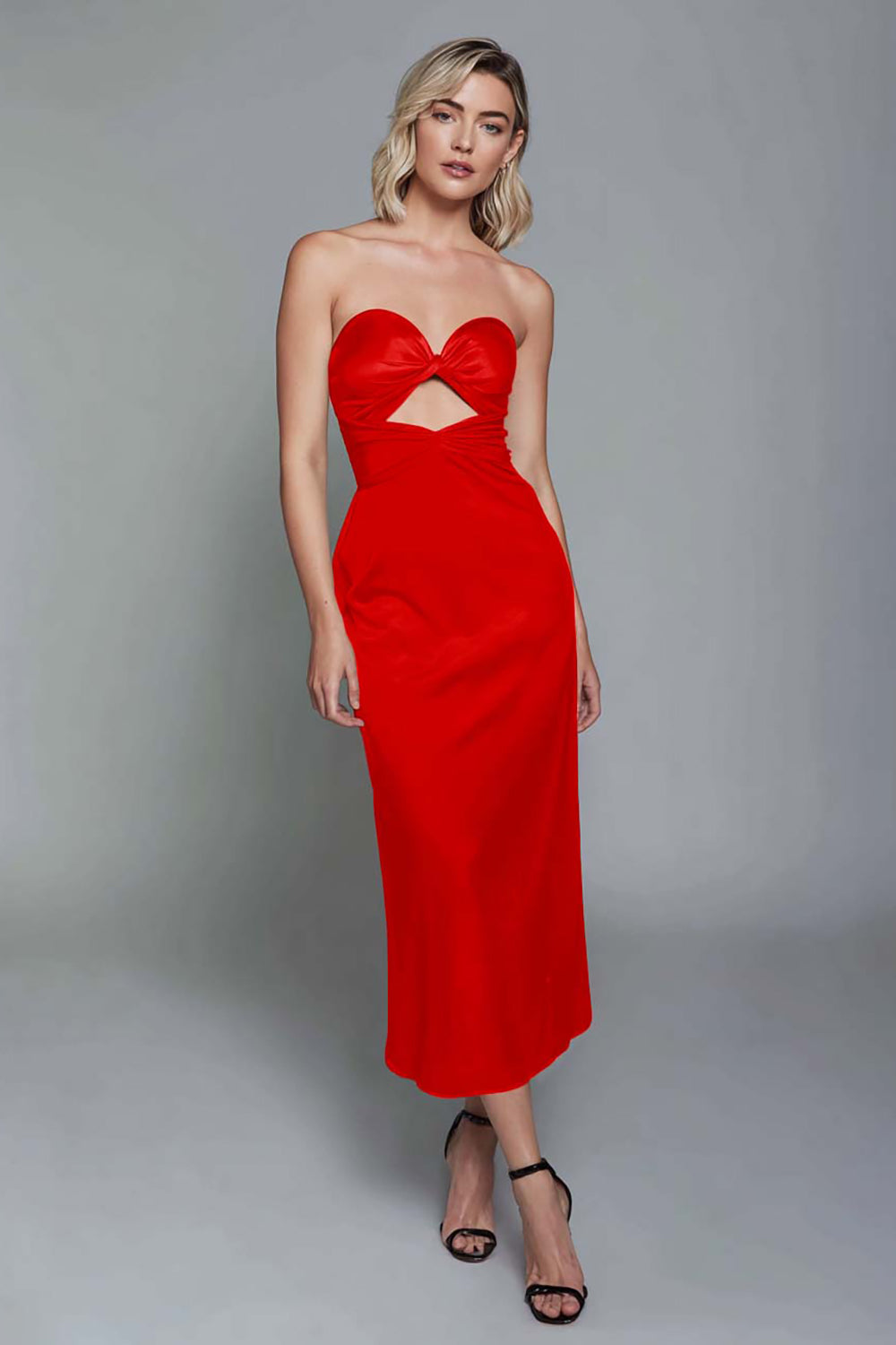 Sweetheart Dark Green Cut Out Sheath Midi Formal Dress - Image 11