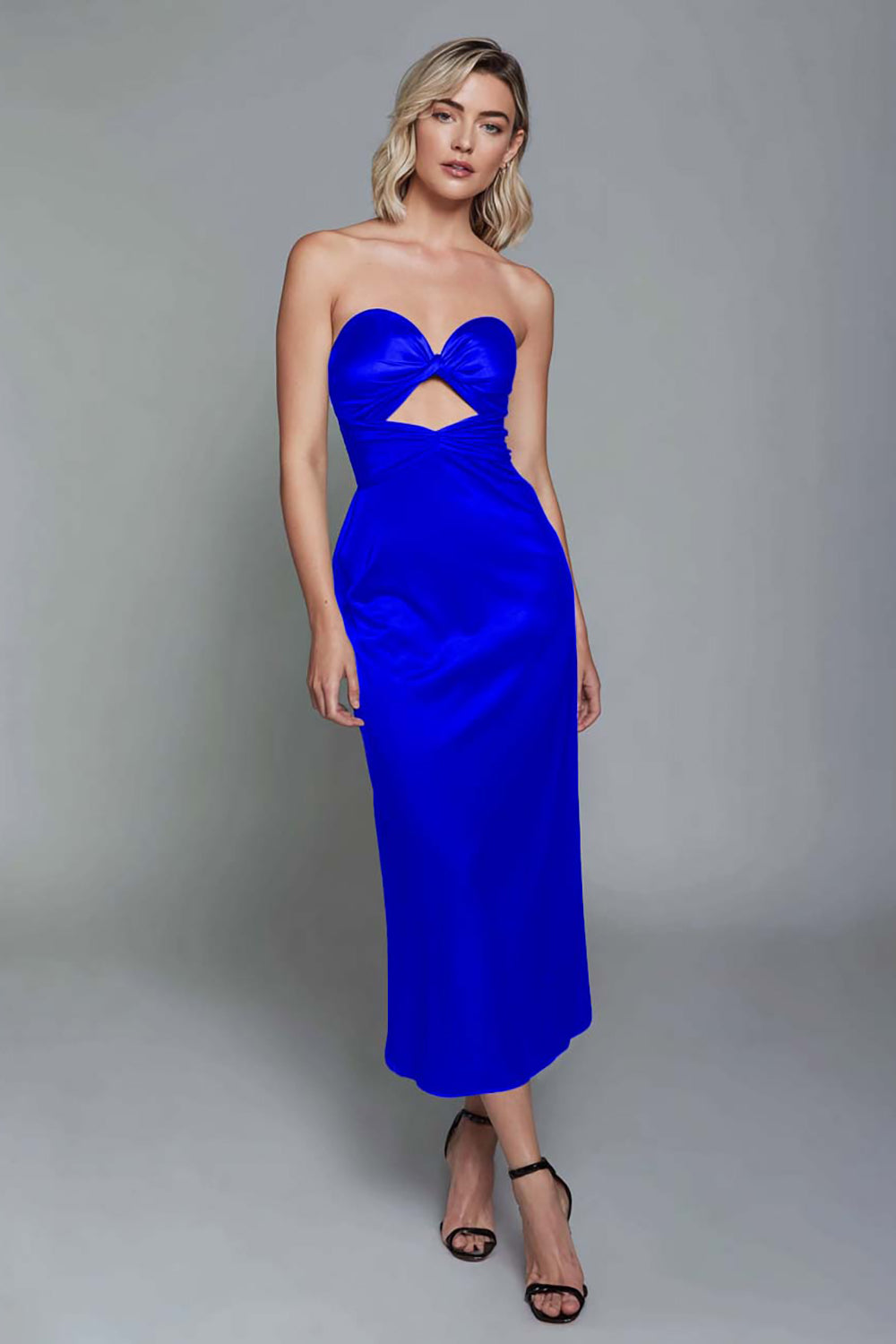 Sweetheart Dark Green Cut Out Sheath Midi Formal Dress - Image 12